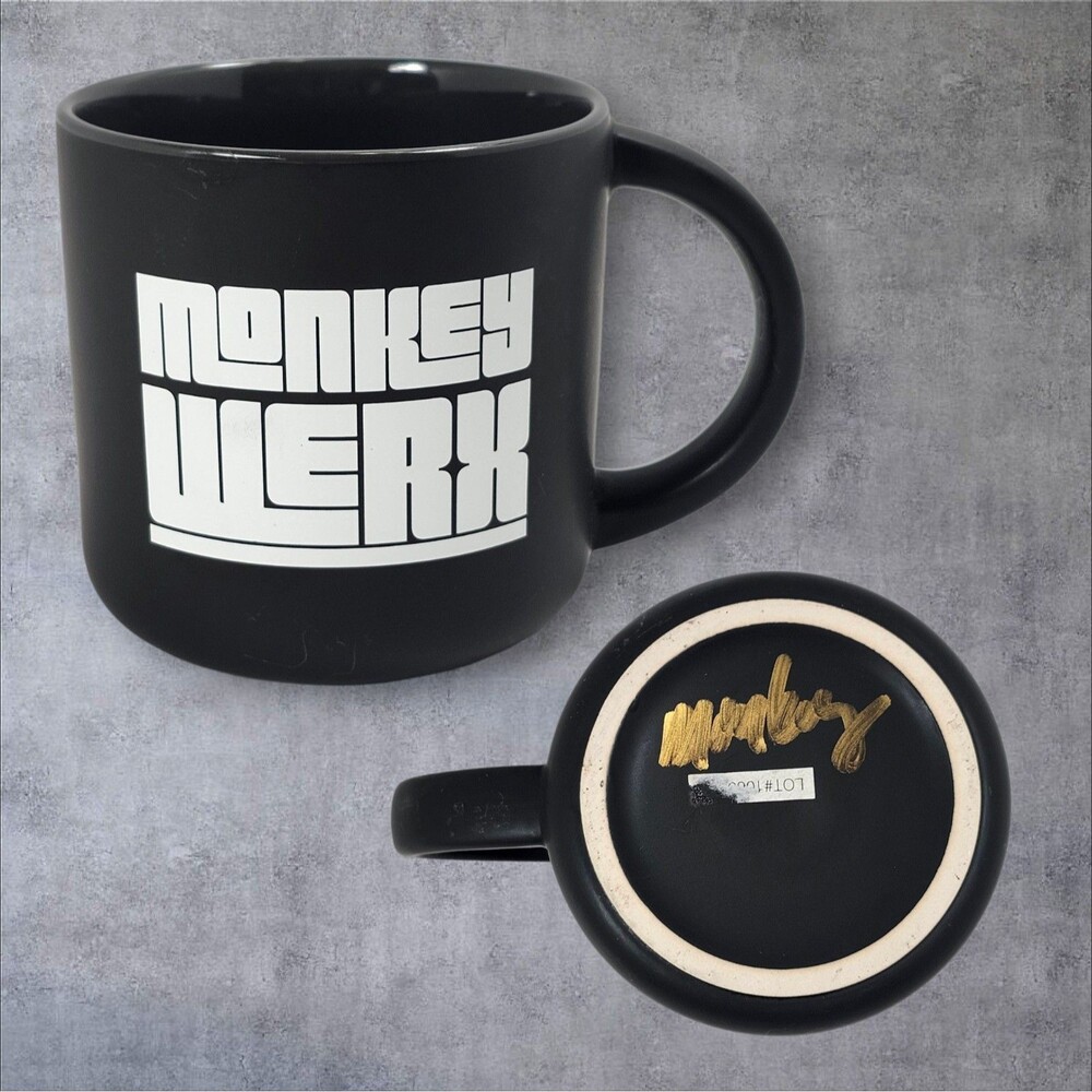 Monkey Werx SIGNED Mug YouTube Creator Merch Data Point Aviation Tracking Black